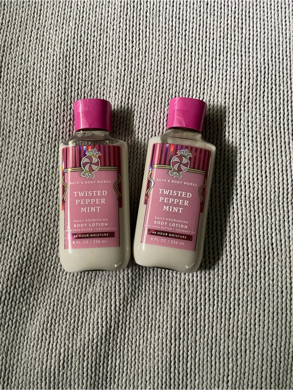 Bath & Body Works Twisted Peppermint Body Lotion - Pink Caps